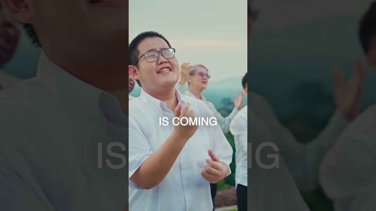 Thumbnail for the Short &ldquo;This is a PROMISE you cannot miss!!! Jesus Is Coming Again! (Official MV Teaser)&rdquo; — a choir member in white singing outdoors