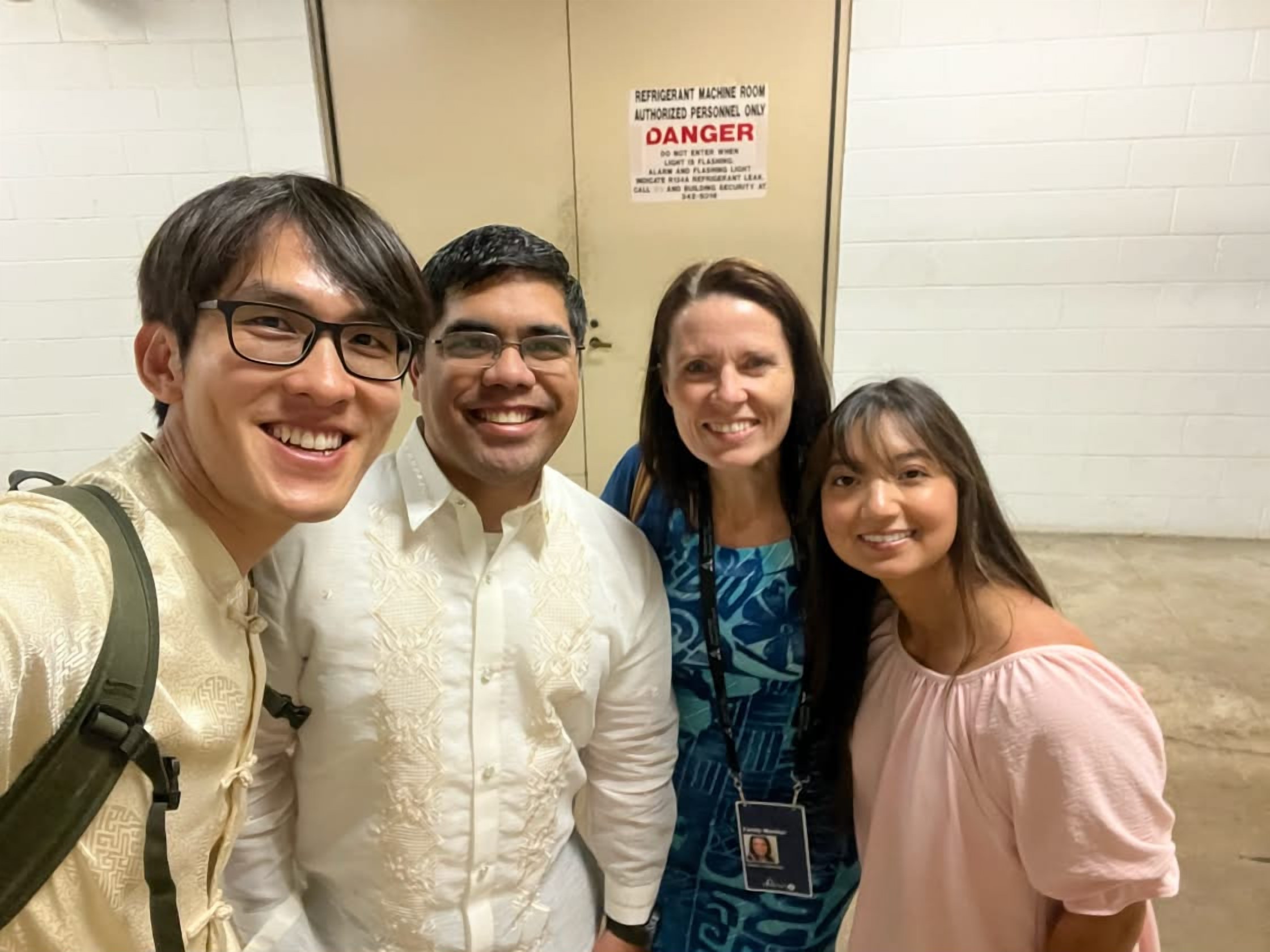 Linus with friends backstage at the General Conference session