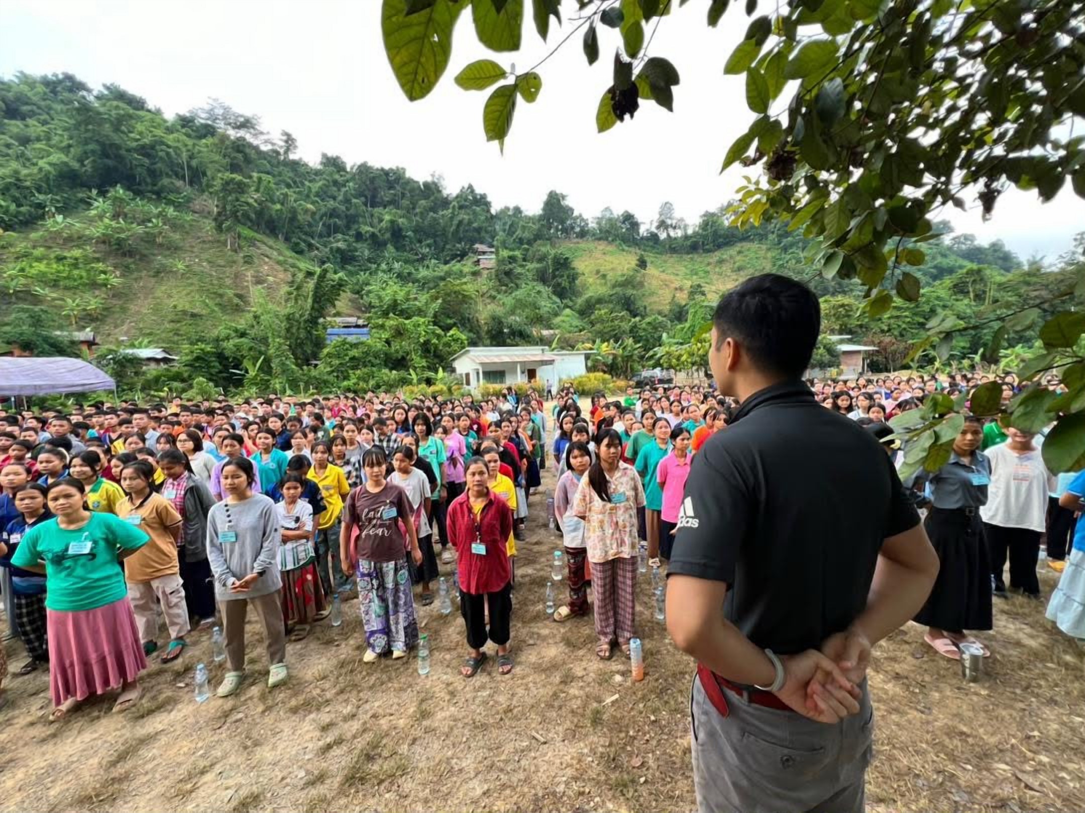 Campers gathered in the hall at the Karen Young Disciple Camp in Thailand
