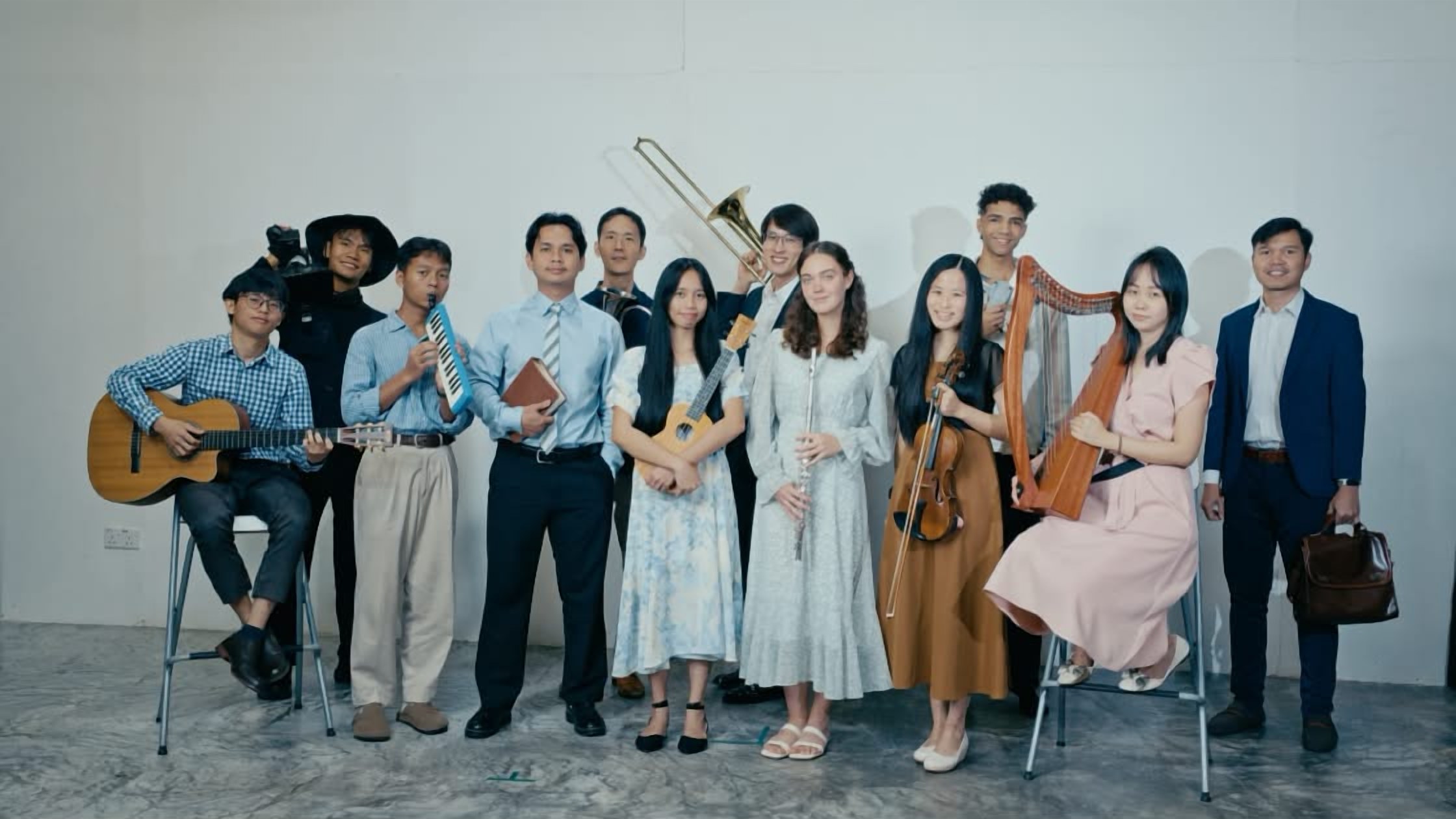 Volunteers gathered at the LoudVoice studio