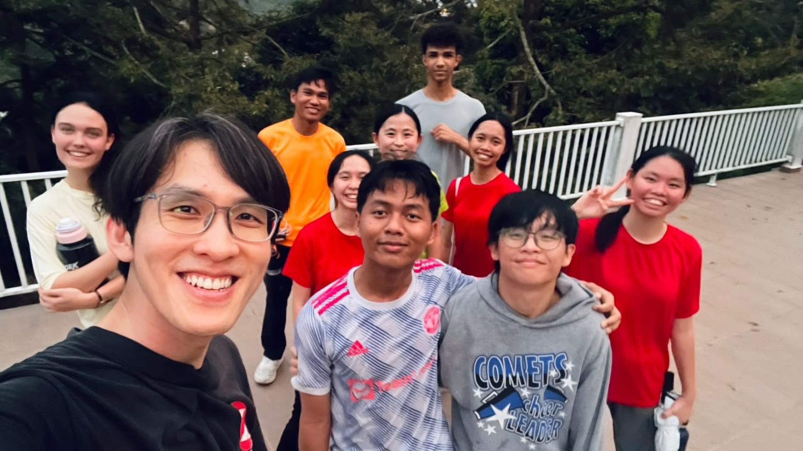 Volunteers on an outing at a park